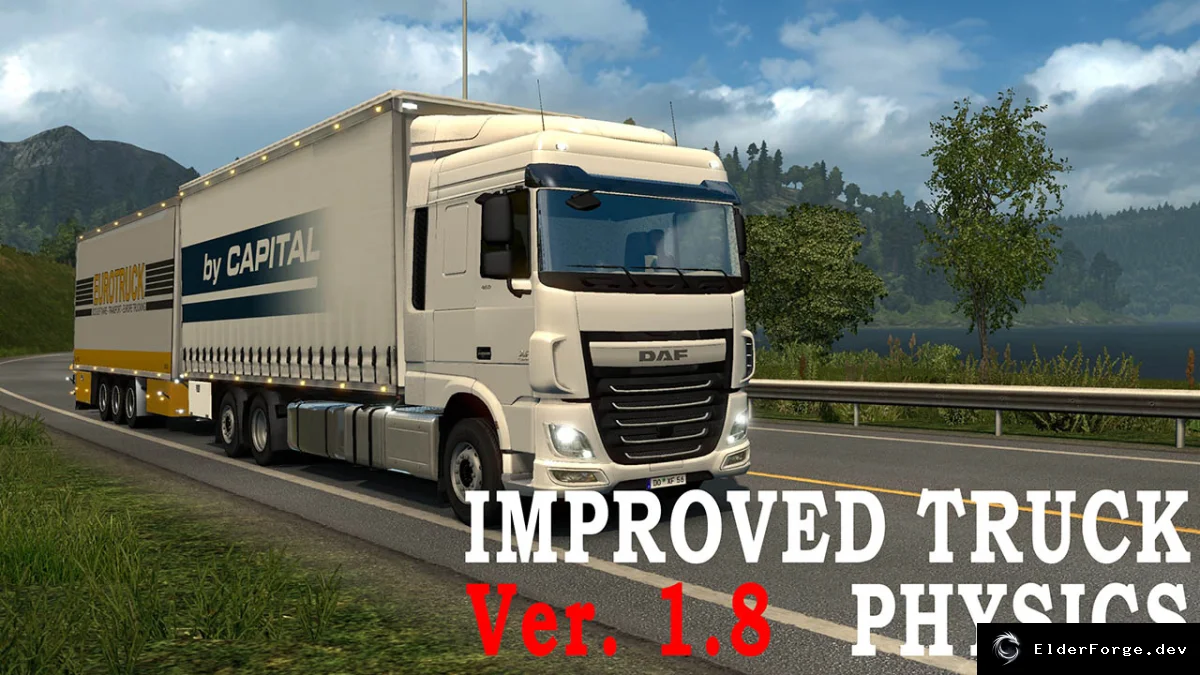 Обложка мода: Улучшенная физика грузовика для Euro Truck Simulator 2 (ETS2) v1.8