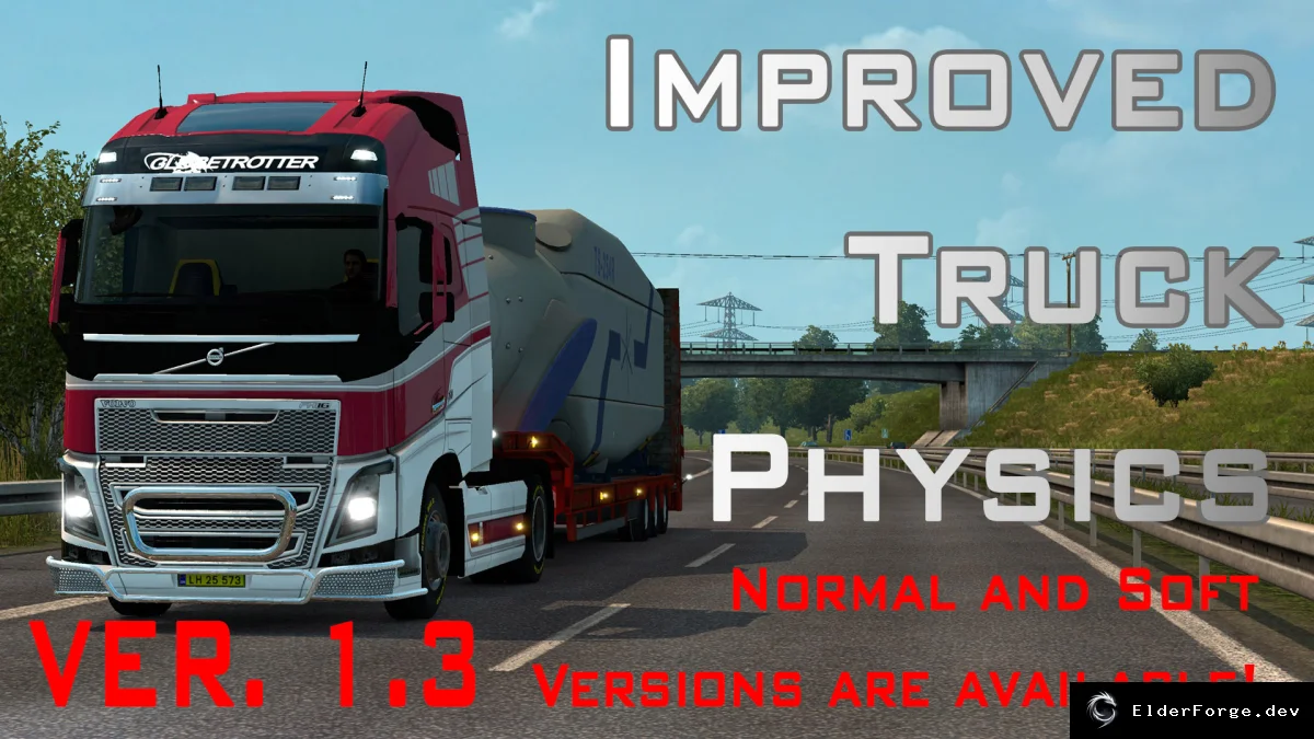 Обложка мода: Улучшенная физика грузовика для Euro Truck Simulator 2 – версия 1.3