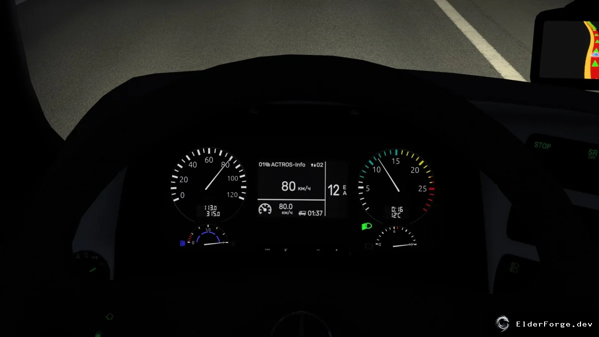 Обложка мода: Улучшенная приборная панель Mercedes‑Benz Actros MP3 для Euro Truck Simulator 2