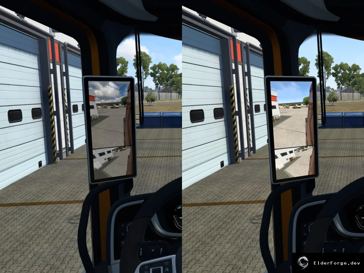 Обложка мода: Улучшенные зеркала DAF 2021 для Euro Truck Simulator 2 – ярче днем, темнее ночью
