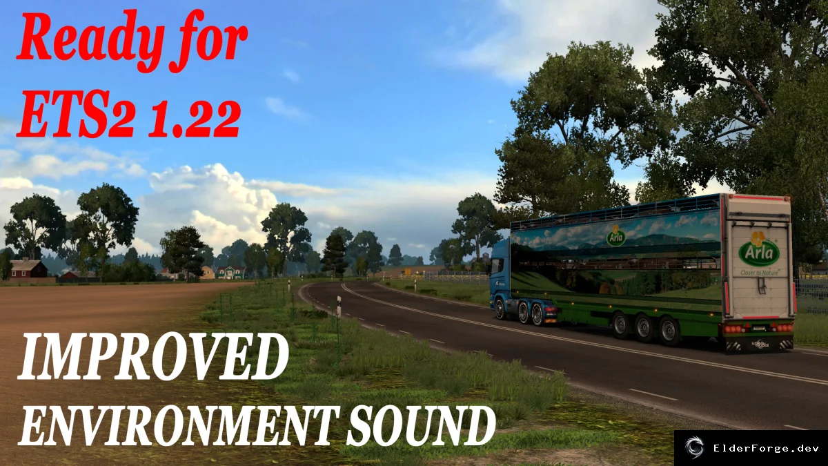 Обложка мода: Улучшенные звуки окружения и музыка для Euro Truck Simulator 2 (v1.3)