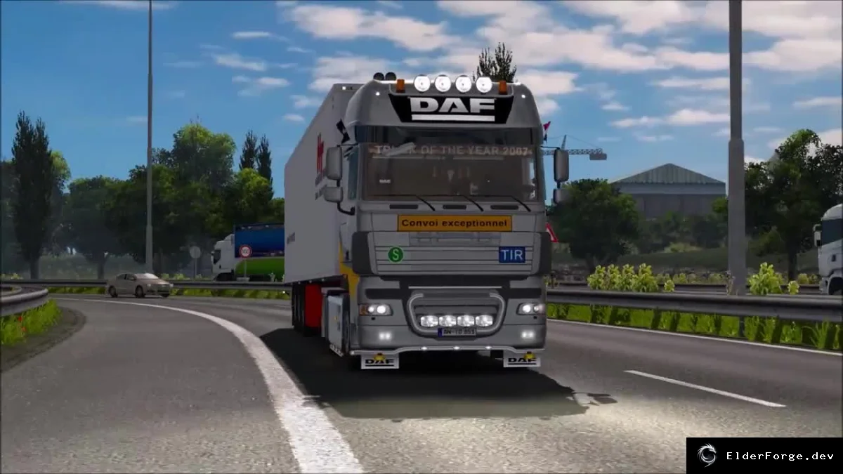 Обложка мода: Улучшенный DAF XF 105 для Euro Truck Simulator 2 – HD интерьер и новые рули
