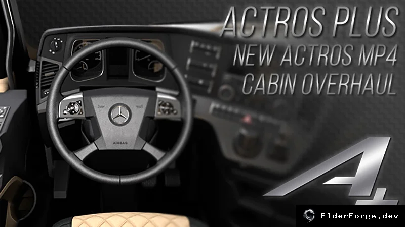 Обложка мода: Улучшенный интерьер Mercedes‑Benz Actros MP4 для Euro Truck Simulator 2