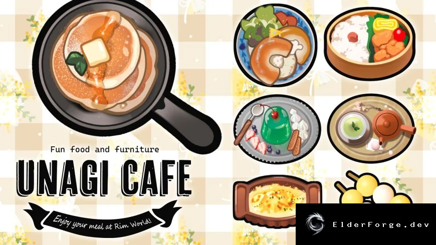 UNAGI CAFE – кафе‑стиль в RimWorld: еда, одежда и мебель