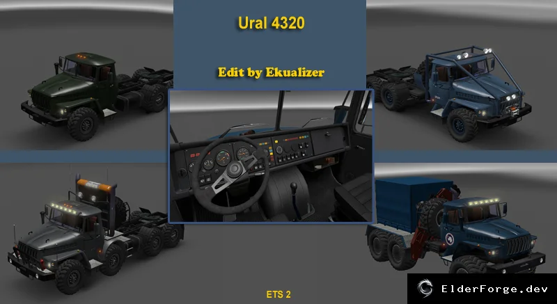 Обложка мода: Ural 43202 – новый грузовик для Euro Truck Simulator 2 (ETS2) с 6×6 шасси и арктическими вер…