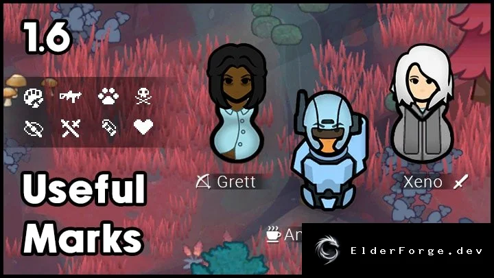 Useful Marks – гибкая система маркировки пешек в RimWorld