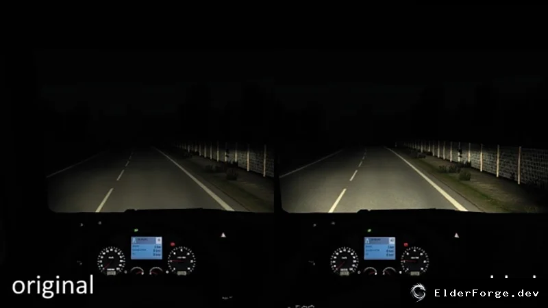 Обложка мода: Увеличение яркости фар в Euro Truck Simulator 2 – в 3 раза