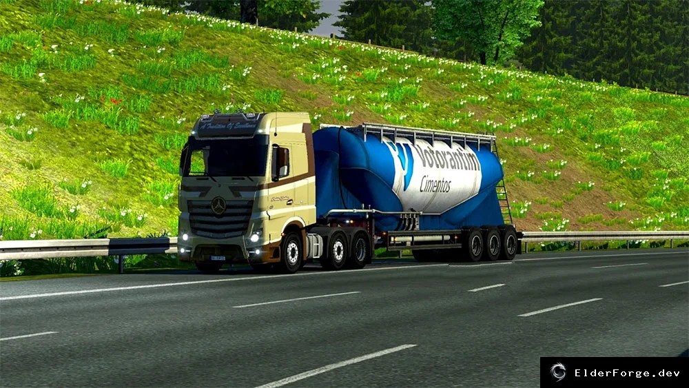 Обложка мода: V8 звук для Mercedes Actros MP4 в Euro Truck Simulator 2