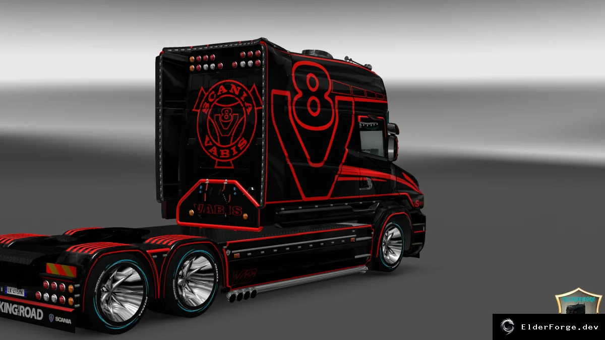Обложка мода: Vabis Red Skin для Scania T Longline – ETS2