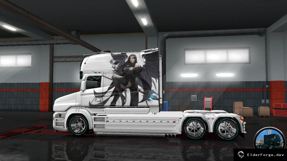 Обложка мода: Valkyrie Skin v1 для Scania T Longline – стильный внешний вид в ETS2