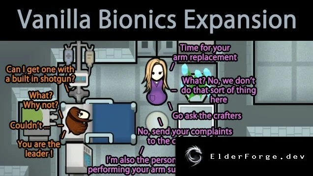 Vanilla Bionics Expansion – расширенные аугментации и рановое лечение в RimWorld