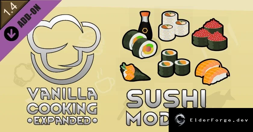 Vanilla Cooking Expanded – Sushi: 9 новых японских блюд для RimWorld