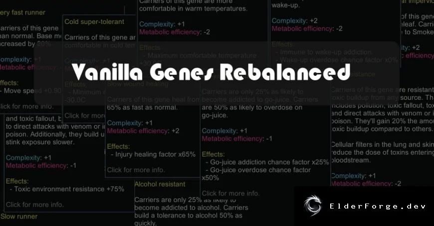 Vanilla Genes Rebalanced – Перебаланс генов в RimWorld