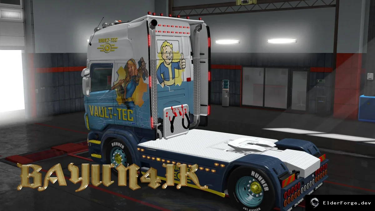 Обложка мода: Vault‑tec скин для Scania R&amp;S Topline в Euro Truck Simulator 2