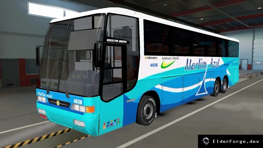 Обложка мода: Vissta Bus 1999 6x2 – автобус с 29 скинами для Euro Truck Simulator 2