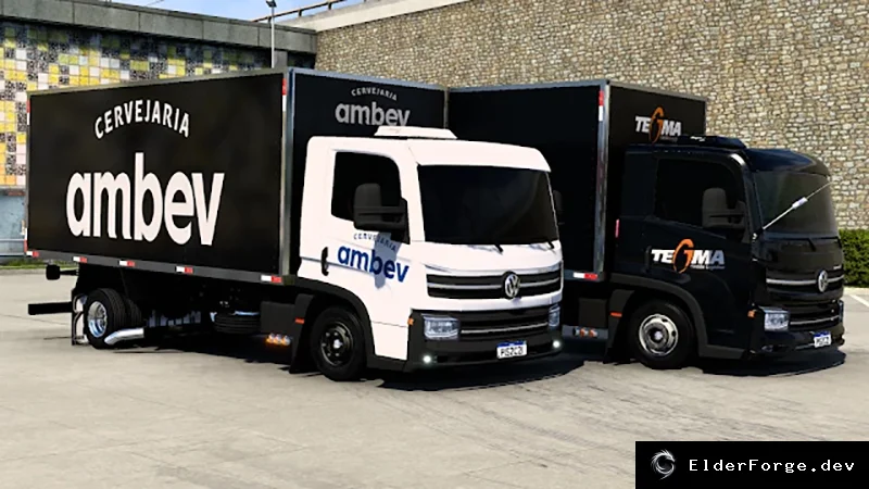 Обложка мода: Volkswagen Delivery для Euro Truck Simulator 2 – новые кабины, шасси и кузова (ETS2 1.43+)