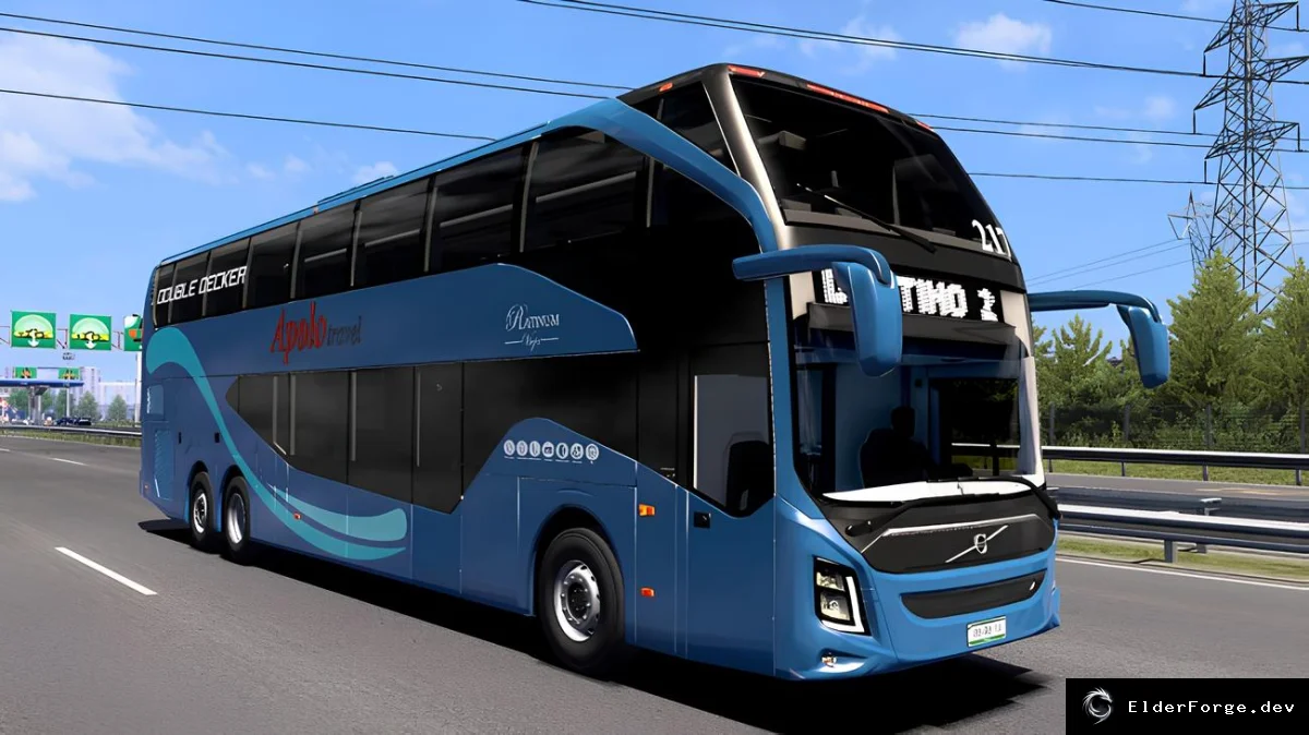 Обложка мода: Volvo 9800 DD VLV B13R – туристический автобус для Euro Truck Simulator 2