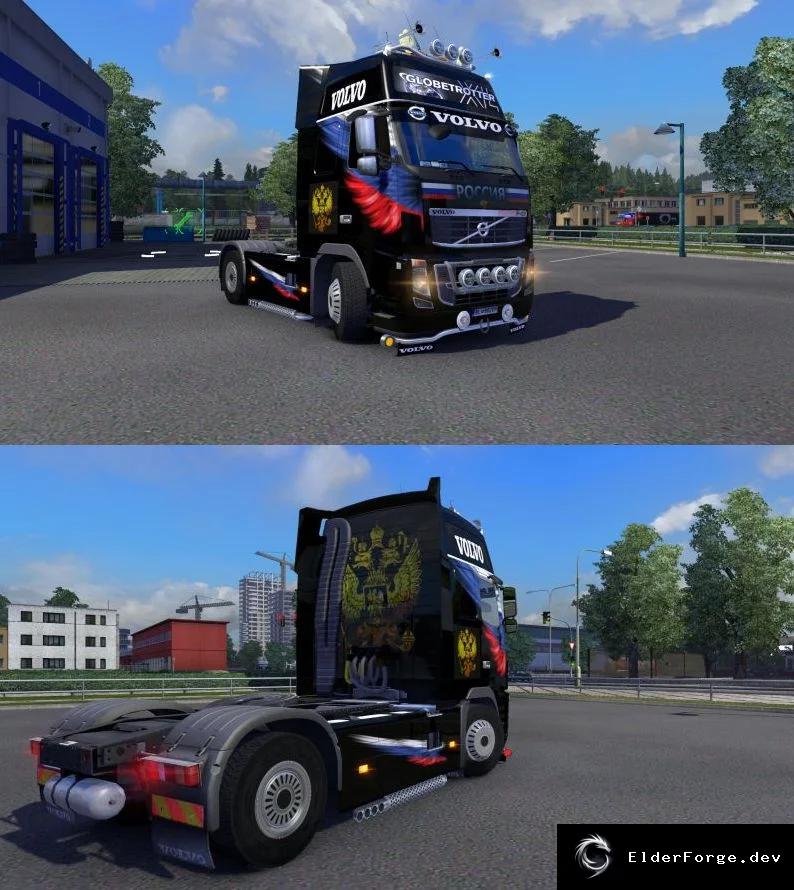 Обложка мода: VOLVO FH 16 «Россия» – новый скин для Euro Truck Simulator 2