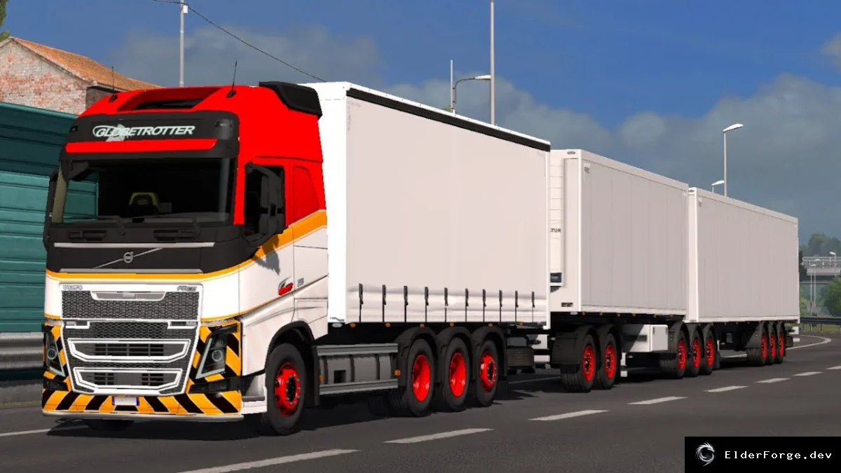 Обложка мода: Volvo FH 2012 с двойными и тандемными прицепами – мод для Euro Truck Simulator 2