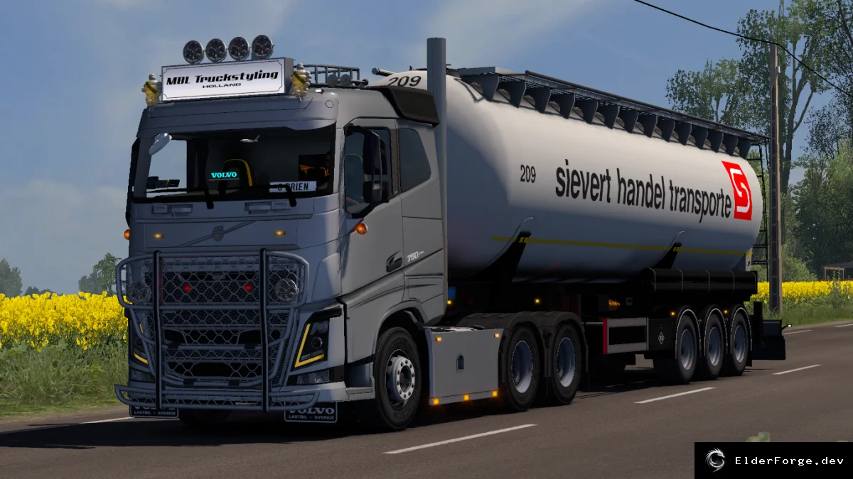Обложка мода: Volvo FH16 2012 Reworked: Roofrack с лайтбоксом – MBL Volvo Addon Pack v1.2 для ETS2