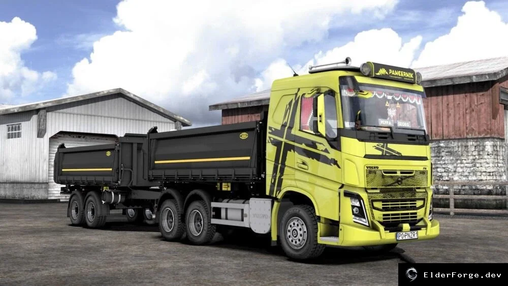 Обложка мода: Volvo FH4 Tandem с самосвальным прицепом для Euro Truck Simulator 2 (ETS2)