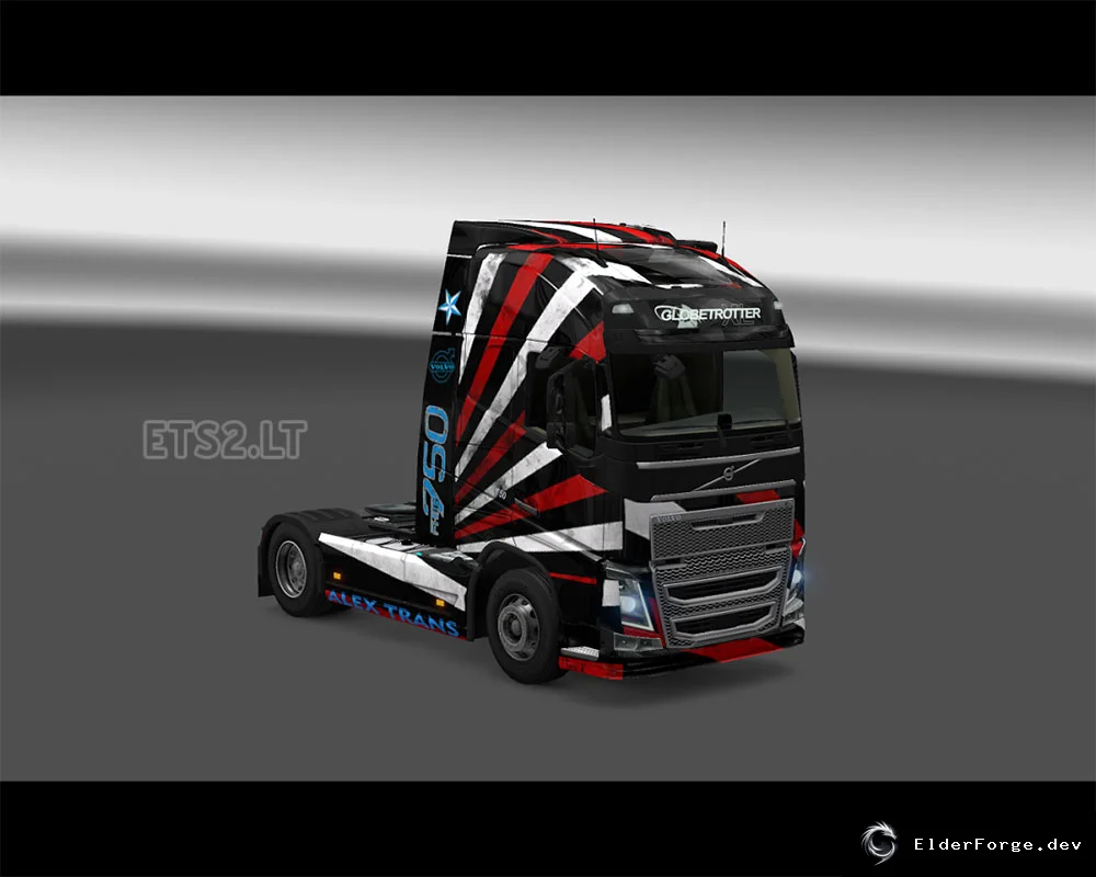 Обложка мода: Volvo Stripes Skin для Euro Truck Simulator 2 – стильные полосы на грузовиках
