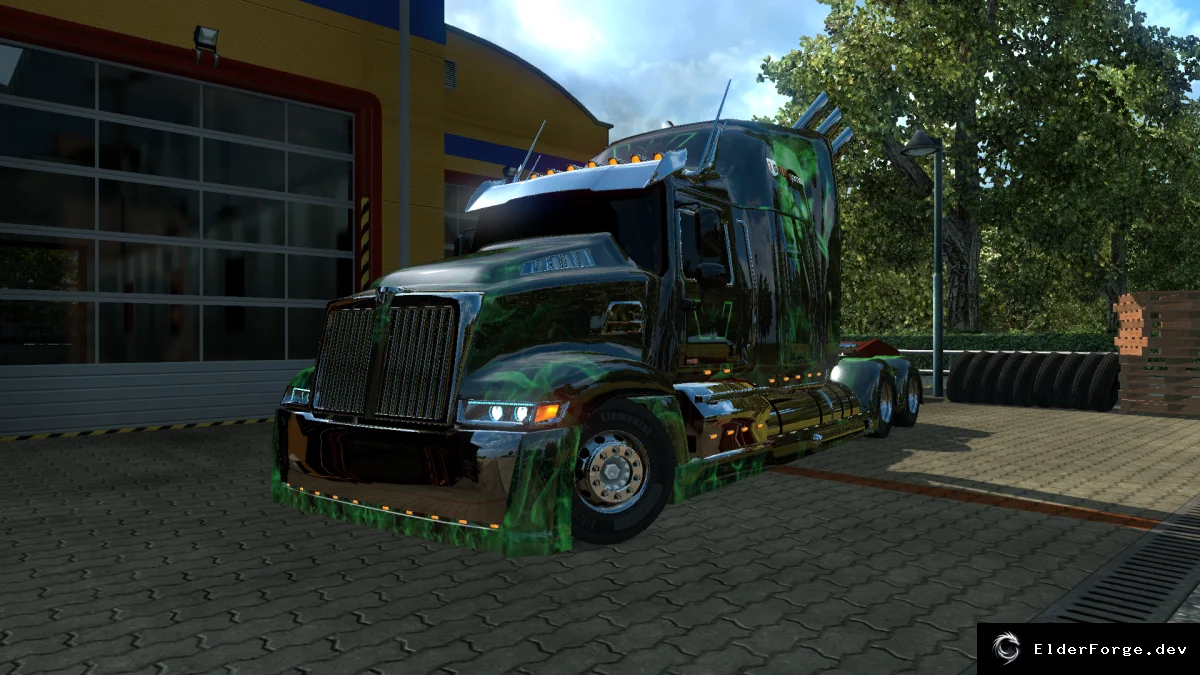 Обложка мода: Western Star 5700 Optimus Prime – автосалон, звук и новые двигатели для ETS2
