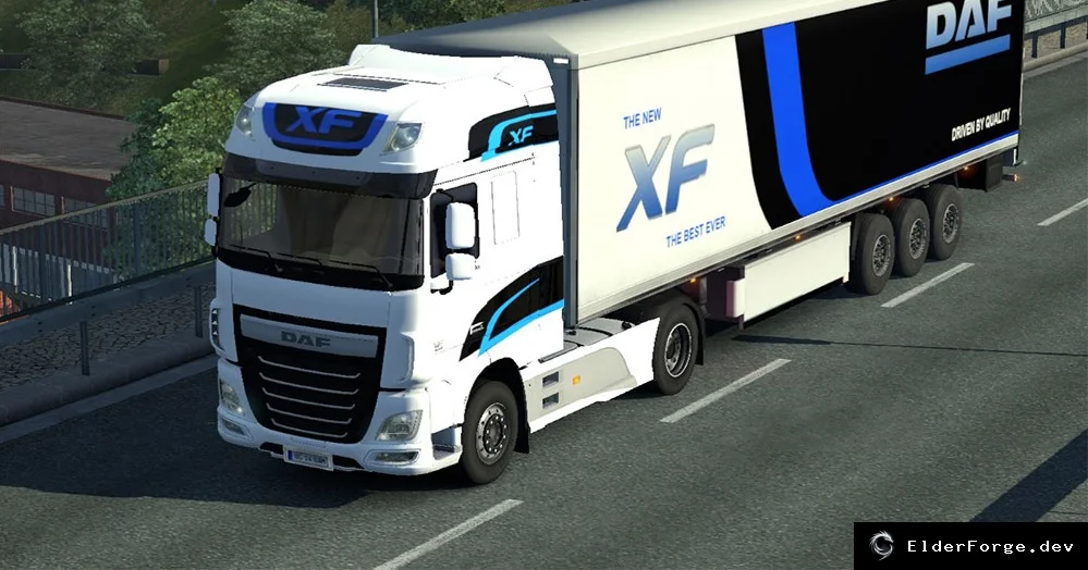 Обложка мода: White Edition: чистый скин‑пак для DAF Euro6 и прицепов в Euro Truck Simulator 2