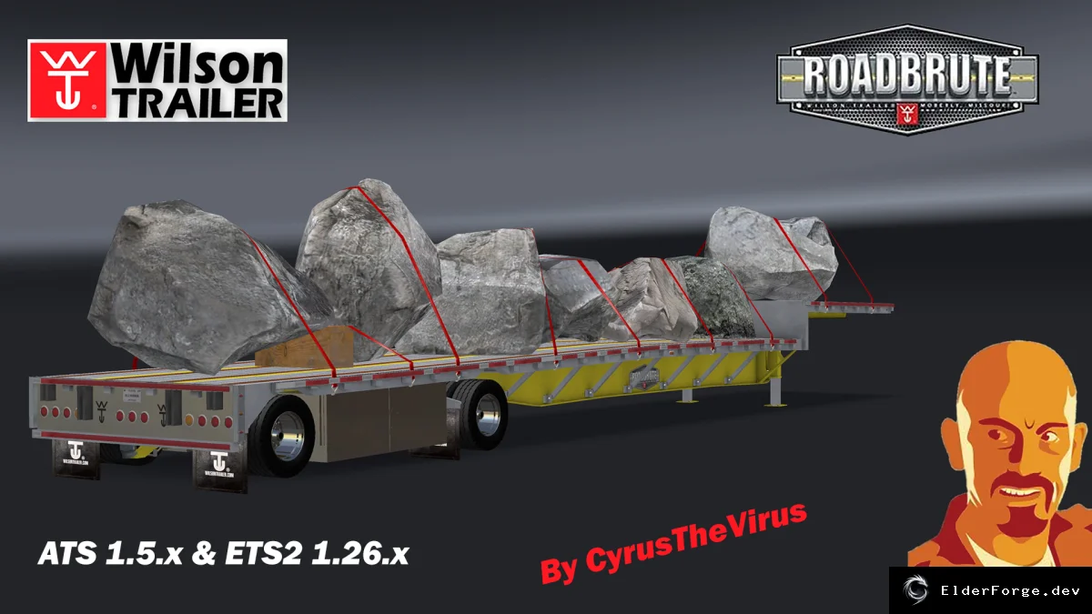 Обложка мода: Wilson Dropdeck Trailer + 7 грузов для Euro Truck Simulator 2 (ETS2 1.26)