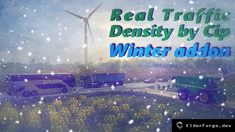 Обложка мода: Winter Traffic Slowdown Addon для Real Traffic Density – ETS2