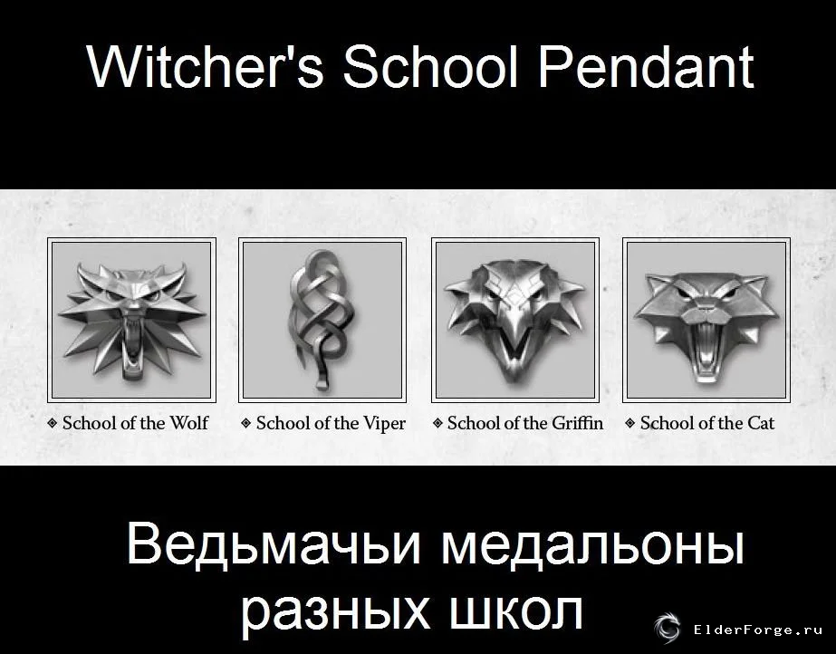 Обложка мода: Witcher's School Pendant – медальоны школ в The Witcher 3