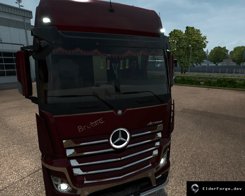 Обложка мода: Хромированный обвес Brutale для Mercedes Actros MP4 в ETS2 + интерьер