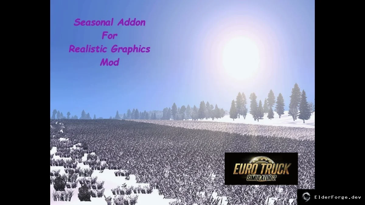 Обложка мода: Зимний аддон для Realistic Graphics Mod (ETS2) v1.1.1