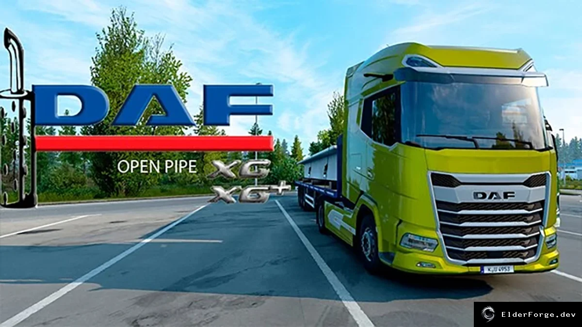 Обложка мода: Звук открытой трубы для DAF XG в Euro Truck Simulator 2 (версии 1.41.x)