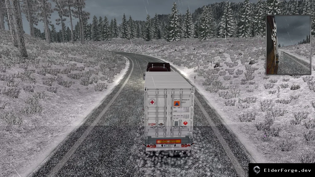 Обложка мода: Звуки зимнего леса для Euro Truck Simulator 2 – атмосферный ветер, вьюга и волки