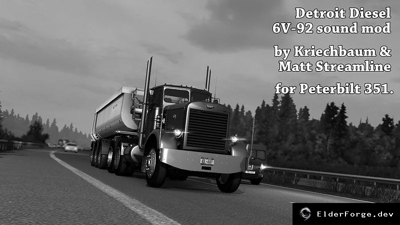 Обложка мода: Звуковой мод Detroit Diesel 6V-92TATTA для Peterbilt 351 в ETS2