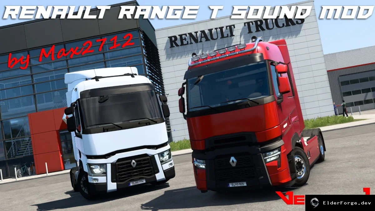 Обложка мода: Звуковой мод Renault Range T для Euro Truck Simulator 2 – реалистичные моторы и аксессуары