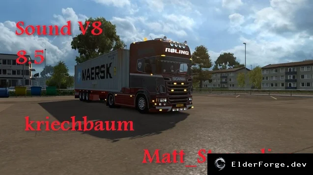 Обложка мода: Звуковой мод Scania T &amp; R, Streamline V8/V8.5 для Euro Truck Simulator 2 (ETS2)