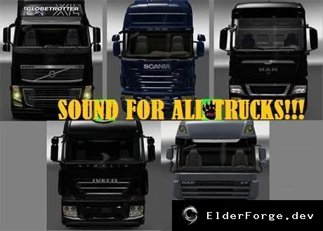 Обложка мода: Звуковой пакет для грузовиков ETS2 v2.1 – новые эффекты двигателя и кабины