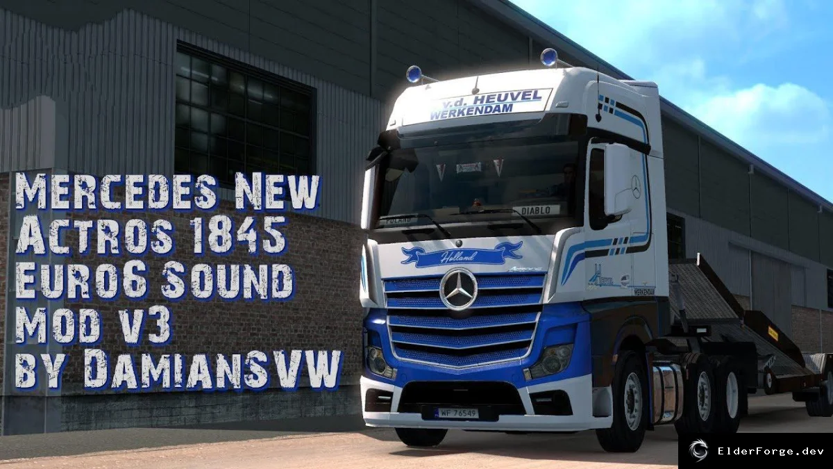 Обложка мода: Звуковой пакет MERCEDES Actros 1845 Euro6 v3.0 – ETS2