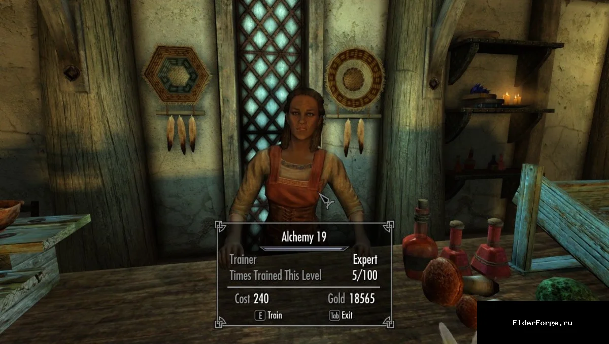 Обложка мода: 100 тренировок за уровень – расширенный лимит наставников для Skyrim SE