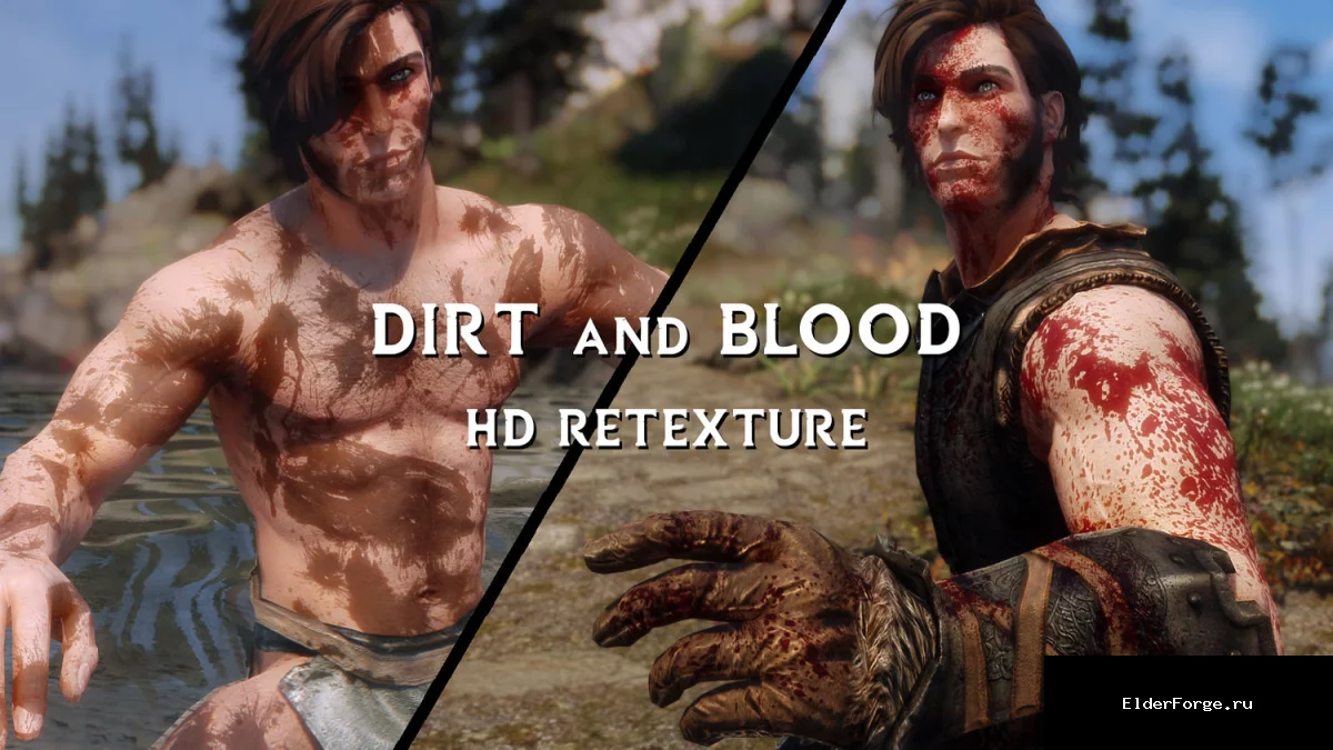Обложка мода: 2K Текстуры Грязи и Крови для Skyrim LE – Улучшенный Визуальный Эффект