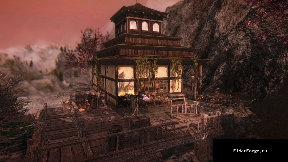 Обложка мода: Акавирское убежище – уютный дом в стиле Акавира для Skyrim LE