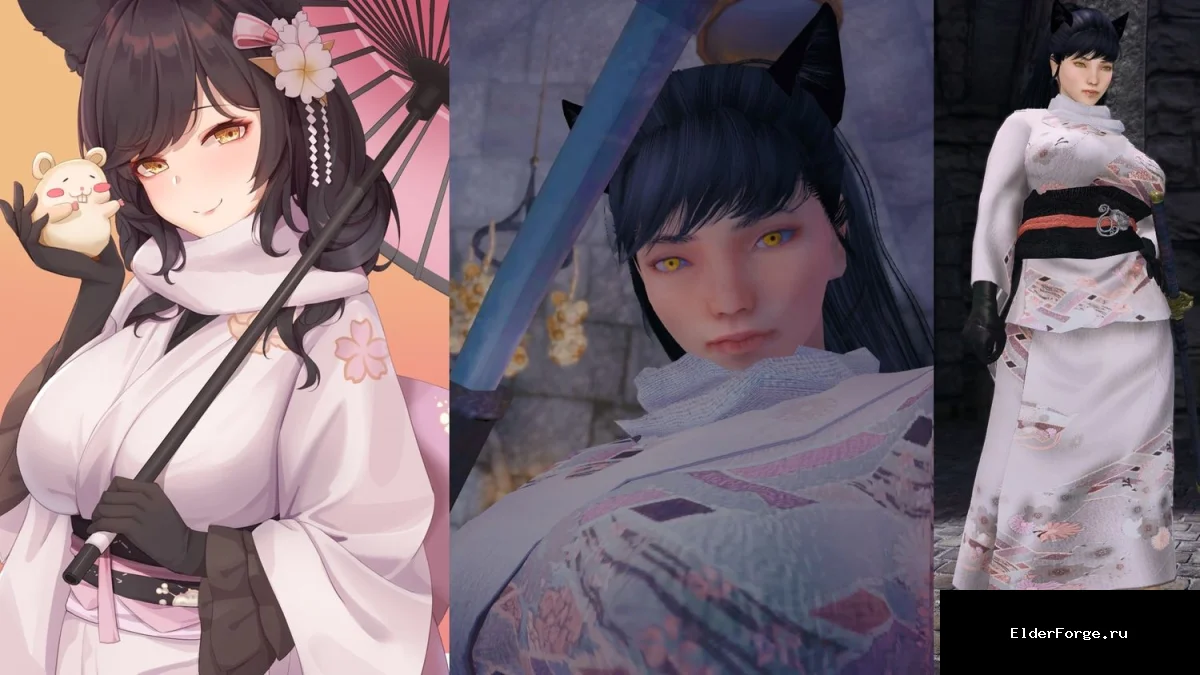 Обложка мода: Атаго из Azure Lane — уникальная спутница с катаной и способностями для Skyrim LE