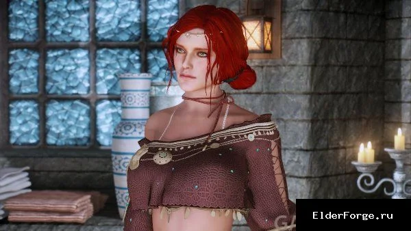 Обложка мода: BDO Хиллат – одежда и оружие колдуньи для Skyrim SE