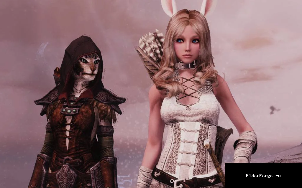 Обложка мода: Белый ретекстур брони Охотницы на демонов для Skyrim LE