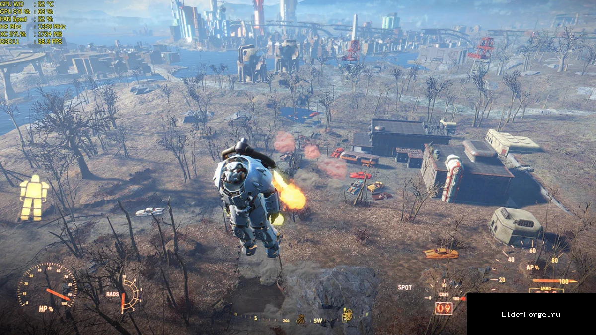 Обложка мода: Бесконечный полет на джетпаке без расхода ОД в Fallout 4