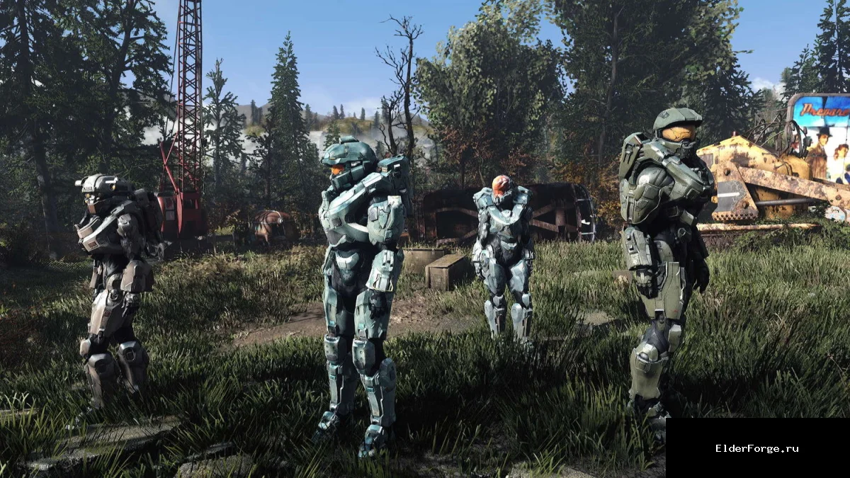 Обложка мода: Blue Team – уникальная броня Halo для Fallout 4