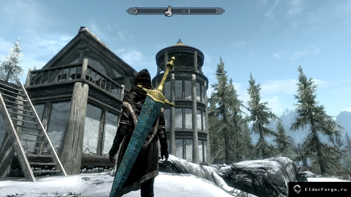 Обложка мода: Большой лунный меч Dark Souls для Skyrim LE — крафт в кузнице