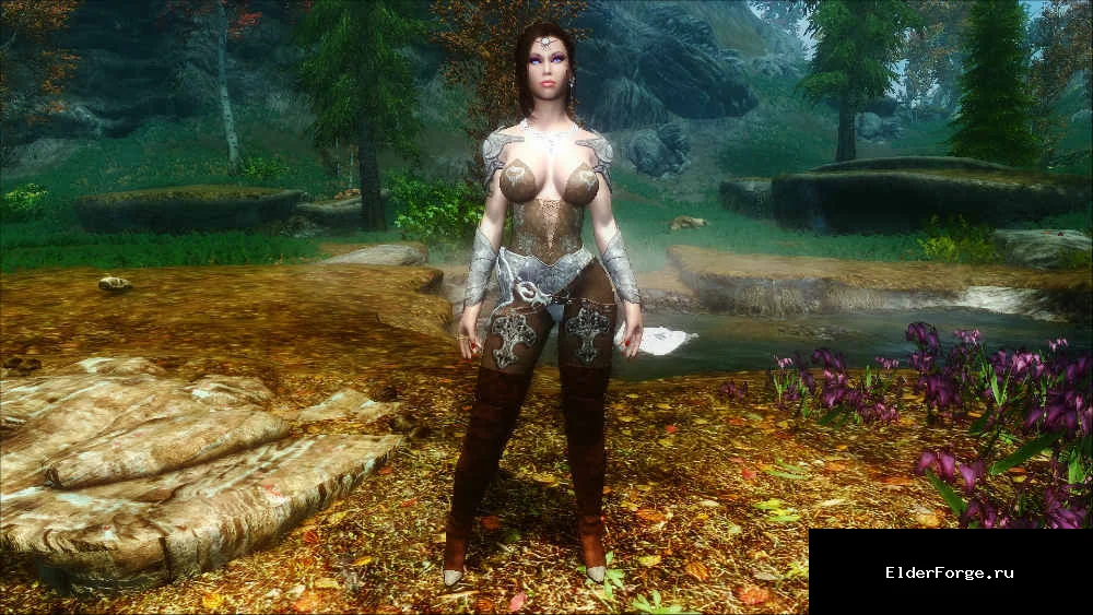 Обложка мода: Броня Амазонки для CBBE и HDT – лёгкий набор женской брони в Skyrim LE